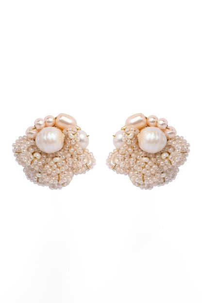 Pearly Cluster Stud Earrings 