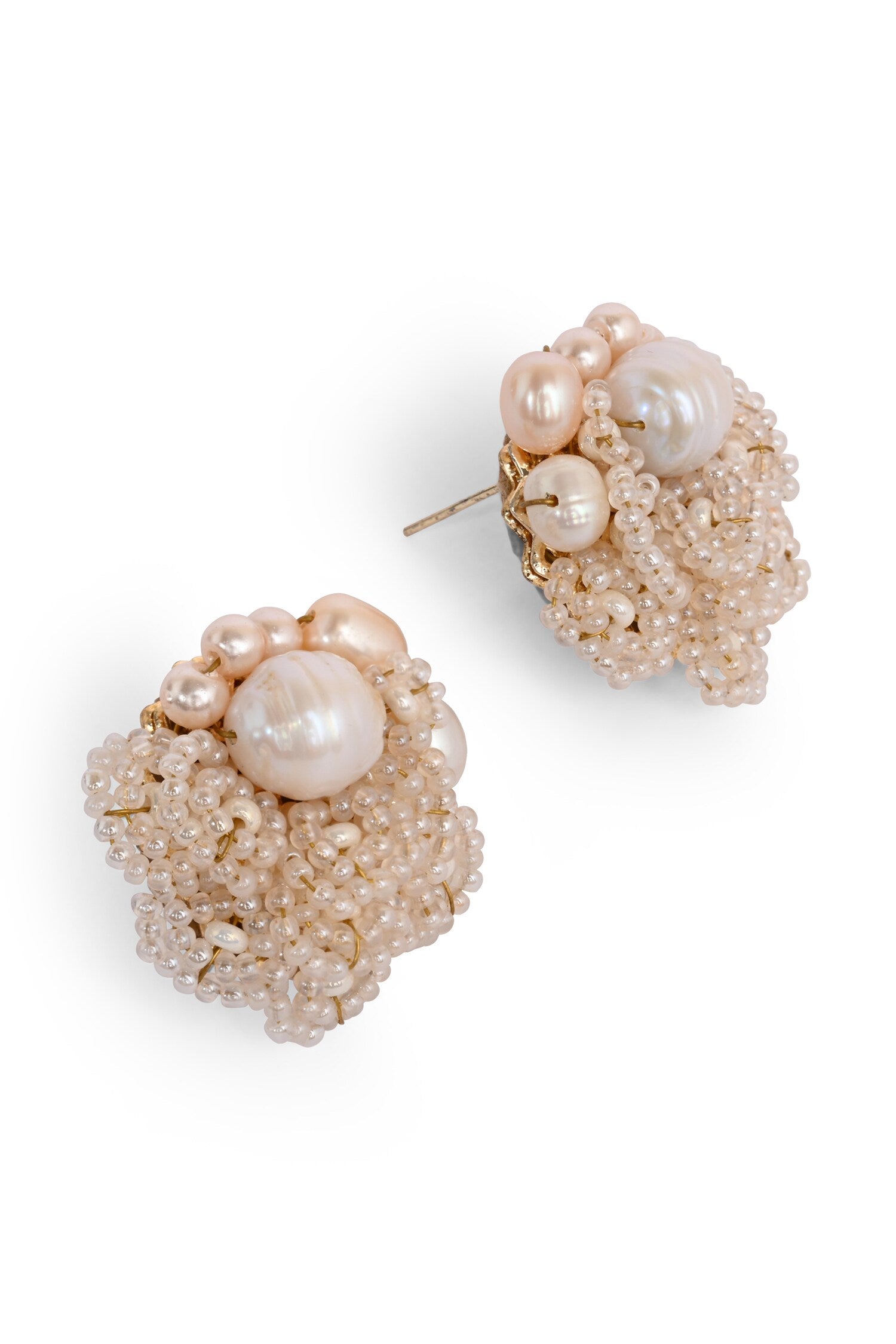 Pearly Cluster Stud Earrings 
