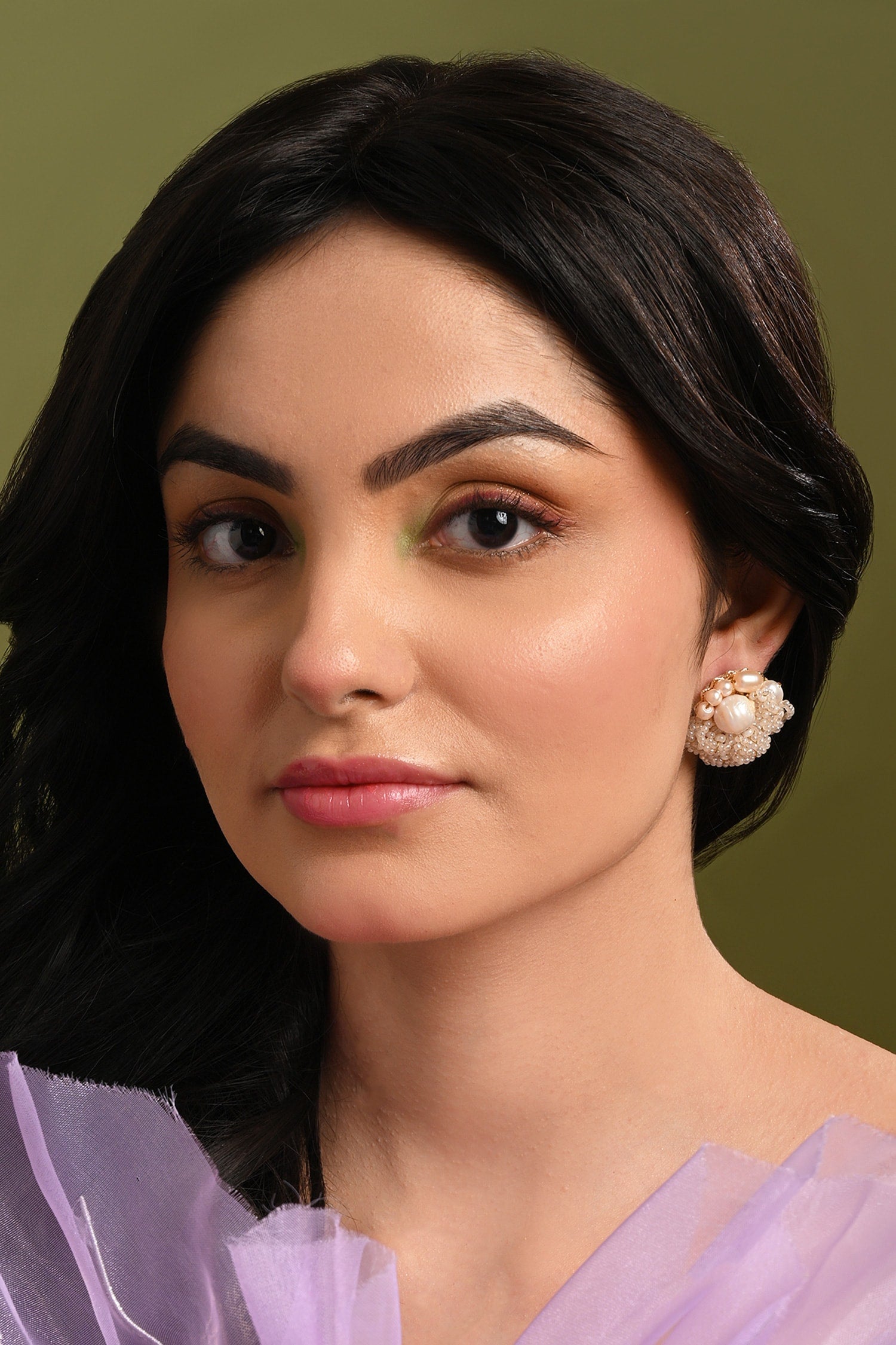 Pearly Cluster Stud Earrings 