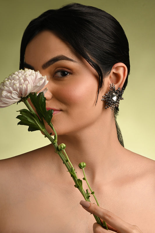 Pincushion Bead & Stone Embellished Studs 