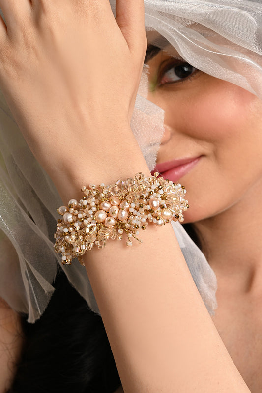 Bouquetta Pearl & Crystal Embellished Bracelet 