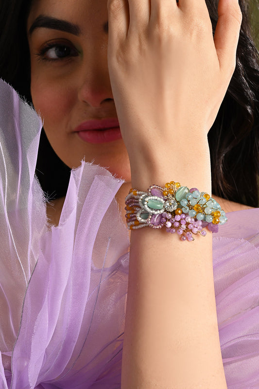 Uniflora Beaded Floral Embellished Bracelet 