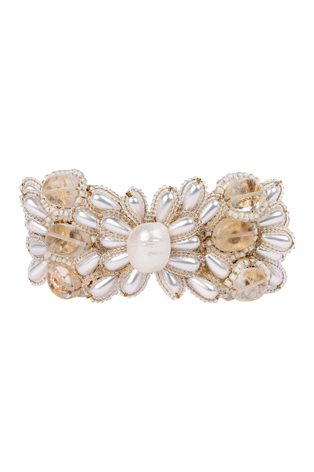 Serenebloom Pearl & Stone Studded Bracelet 