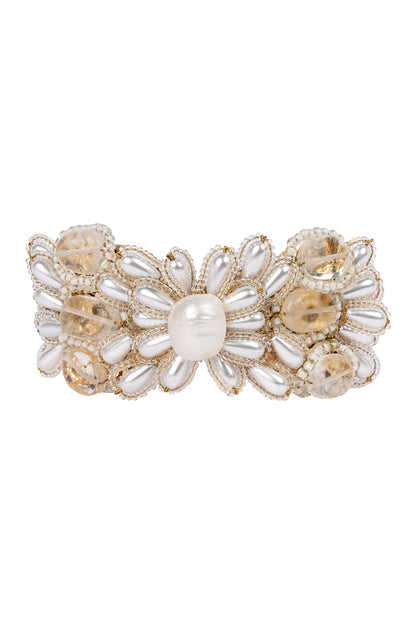 Serenebloom Pearl & Stone Studded Bracelet 