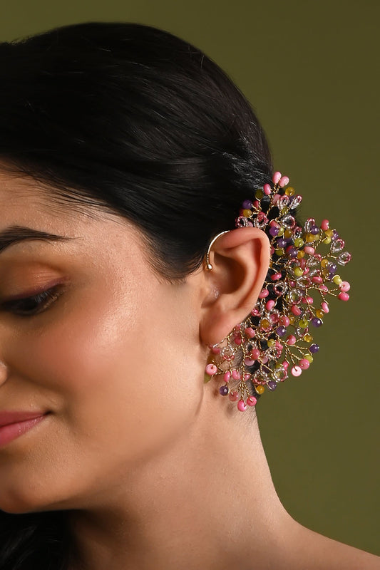 Floralia Beaded Cluster Earcuff 