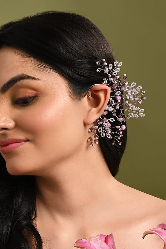Bloomcore Beaded Floral Vine Ear Cuff 