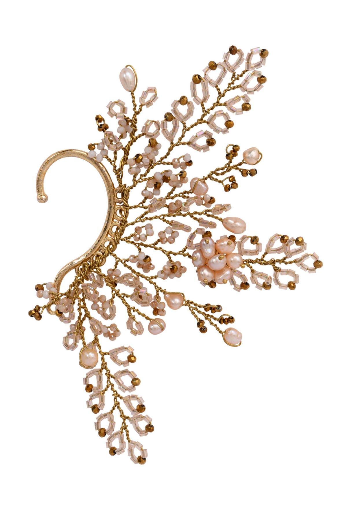 Florae Pearl & Crystal Embellished Earcuff 