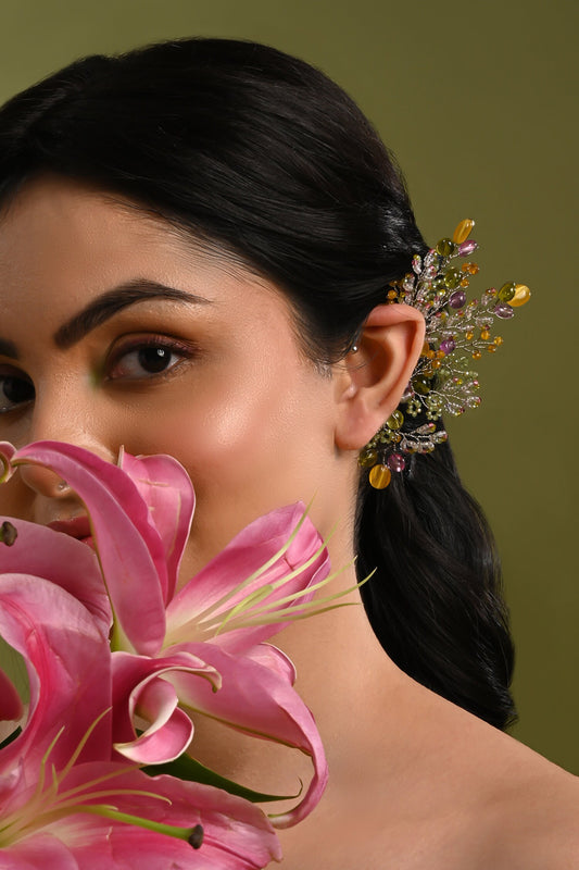 Catherine Beaded Floral Cluster Earcuff 