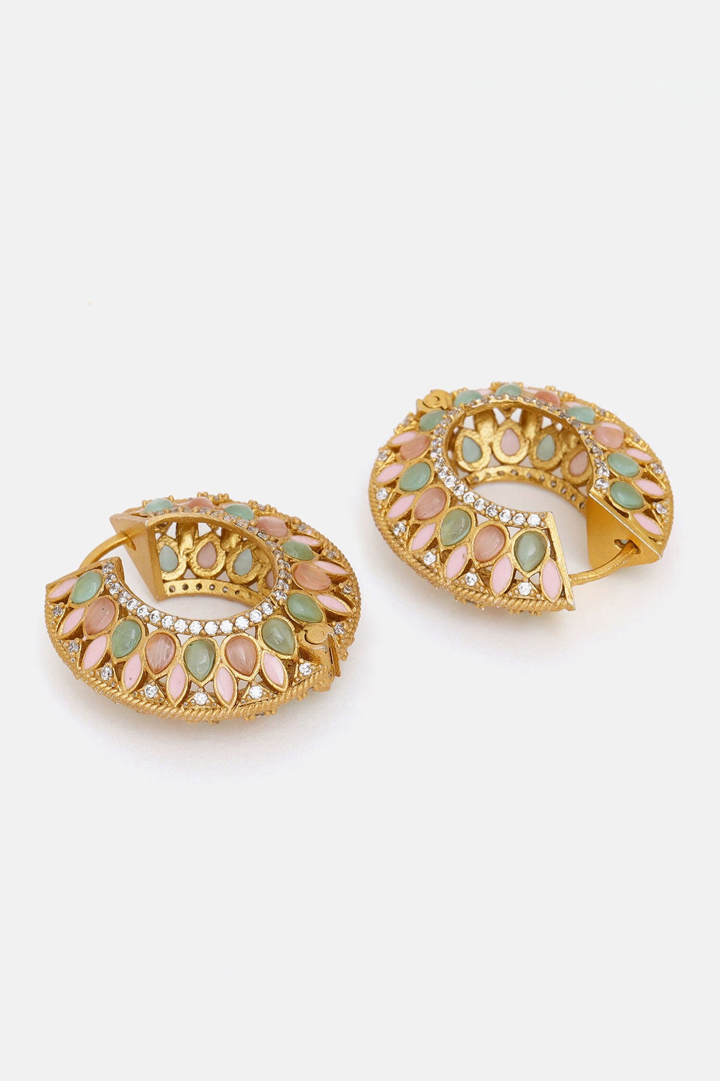 Kundan Embellished Hoop Earrings 