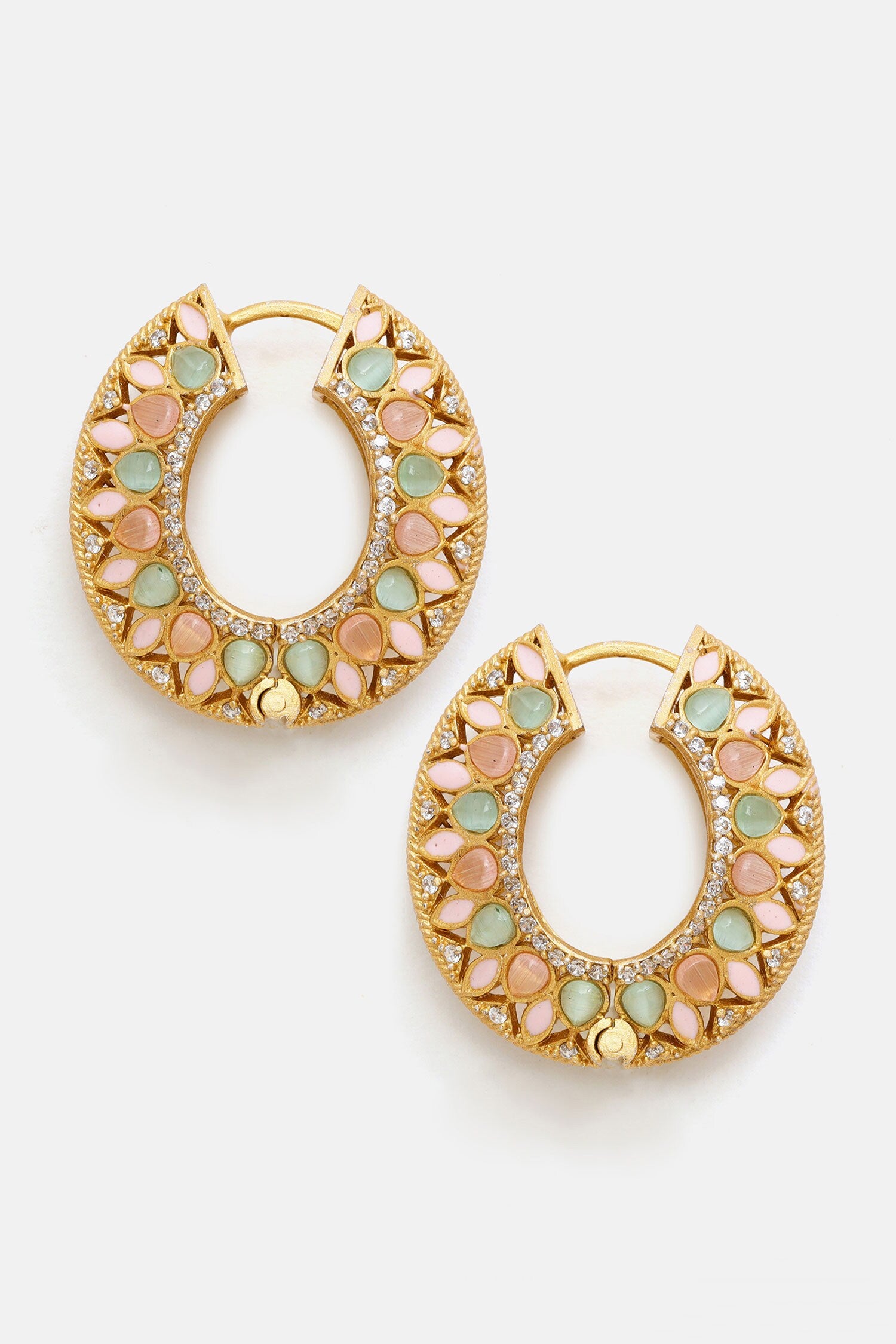 Kundan Embellished Hoop Earrings 