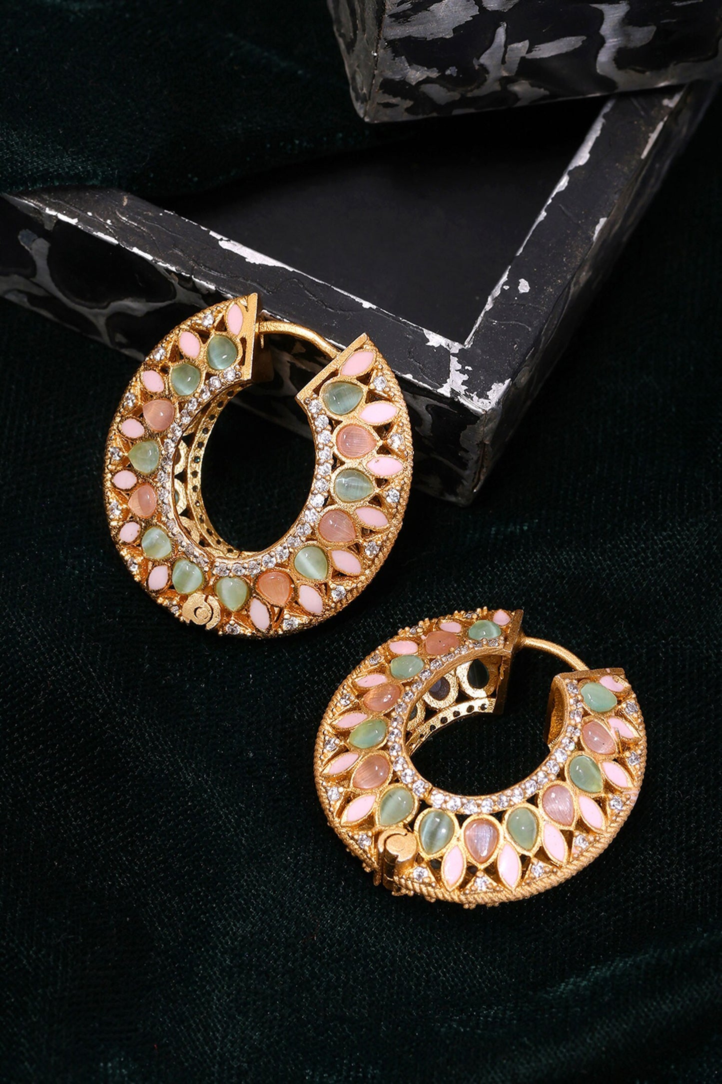 Kundan Embellished Hoop Earrings 
