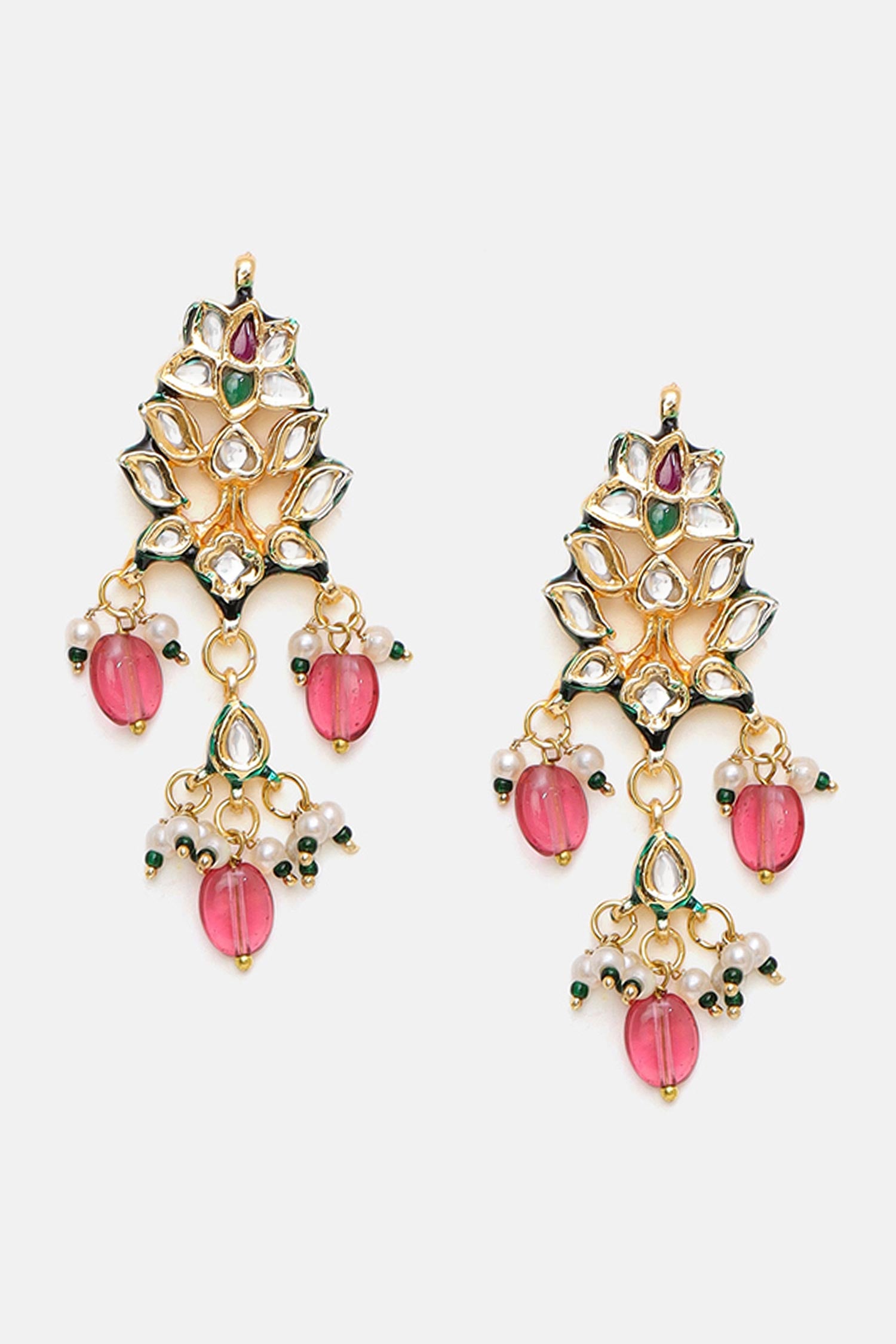 Kundan Crescent Motif Necklace & Earring Set 