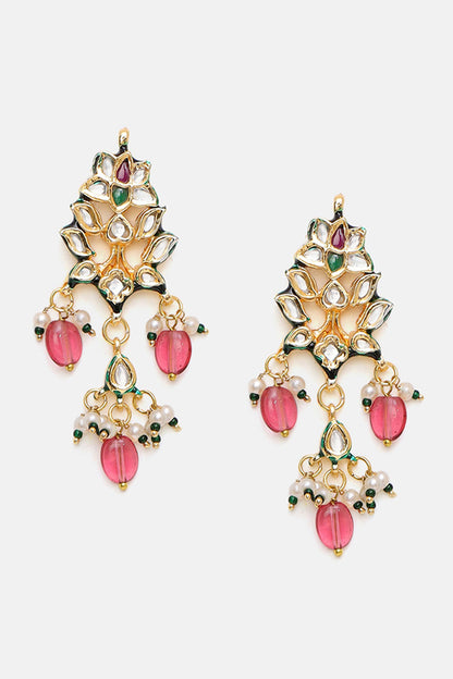 Kundan Crescent Motif Necklace & Earring Set 