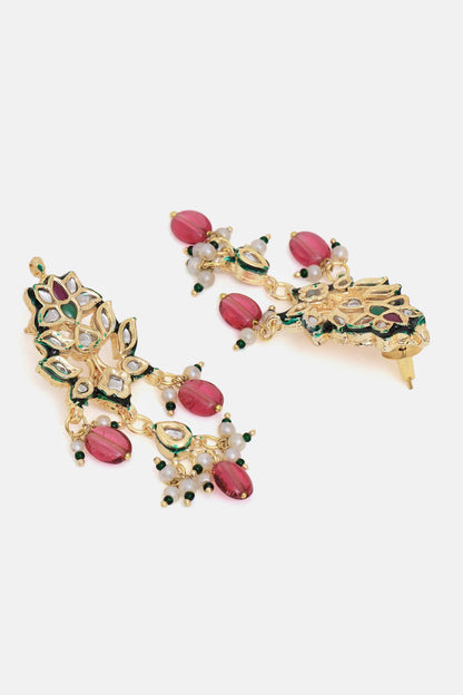Kundan Crescent Motif Necklace & Earring Set 