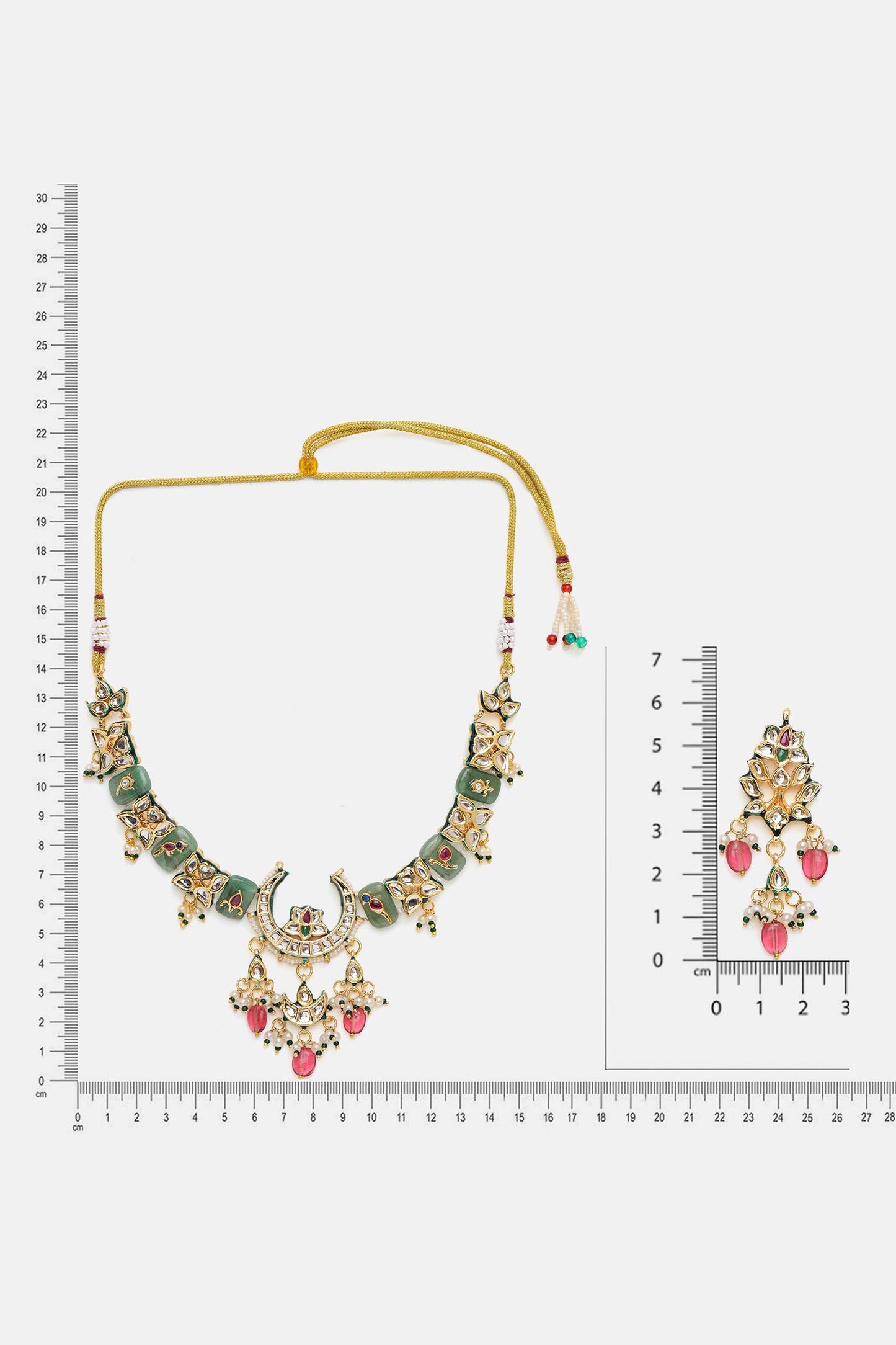Kundan Crescent Motif Necklace & Earring Set 