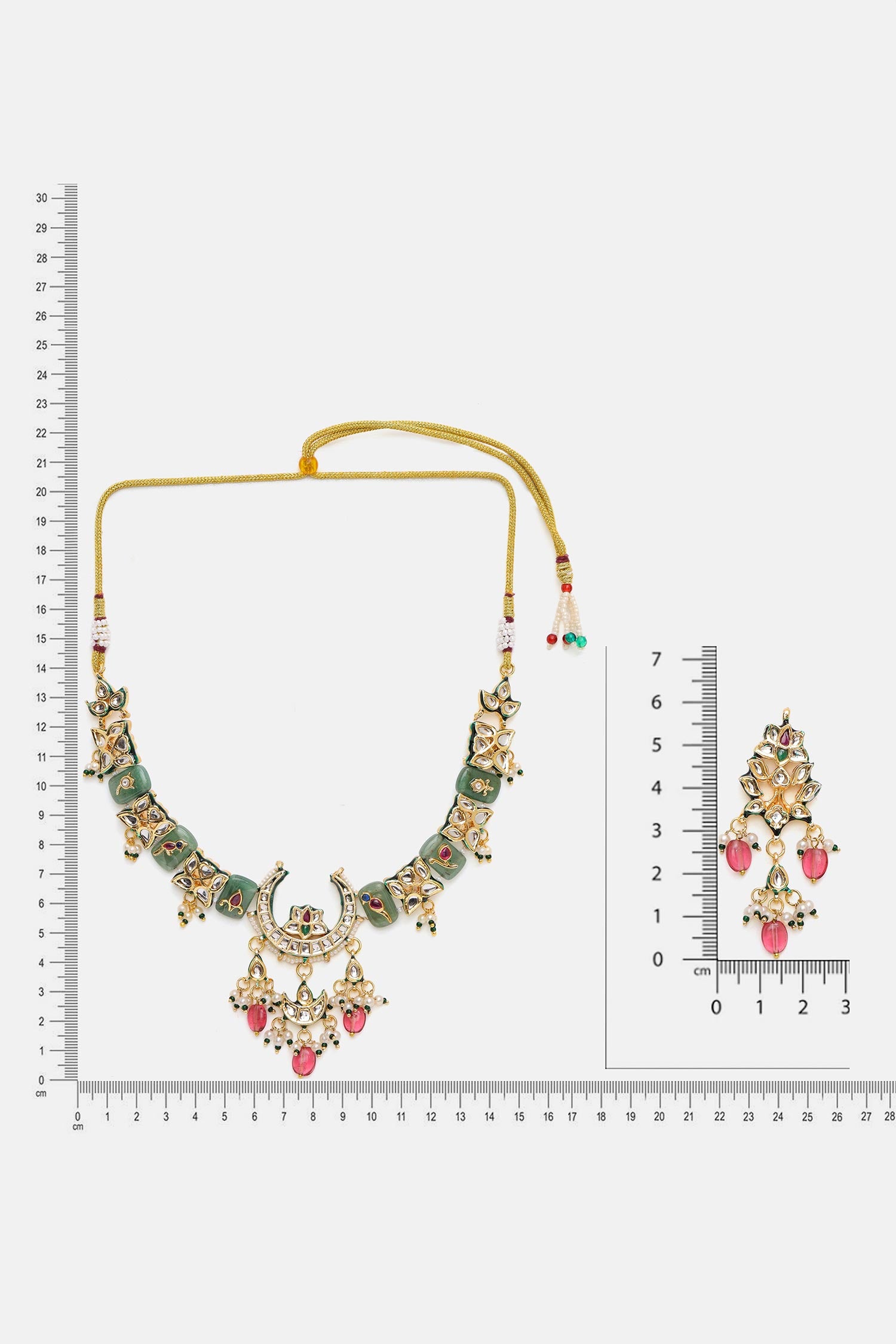 Kundan Crescent Motif Necklace & Earring Set 