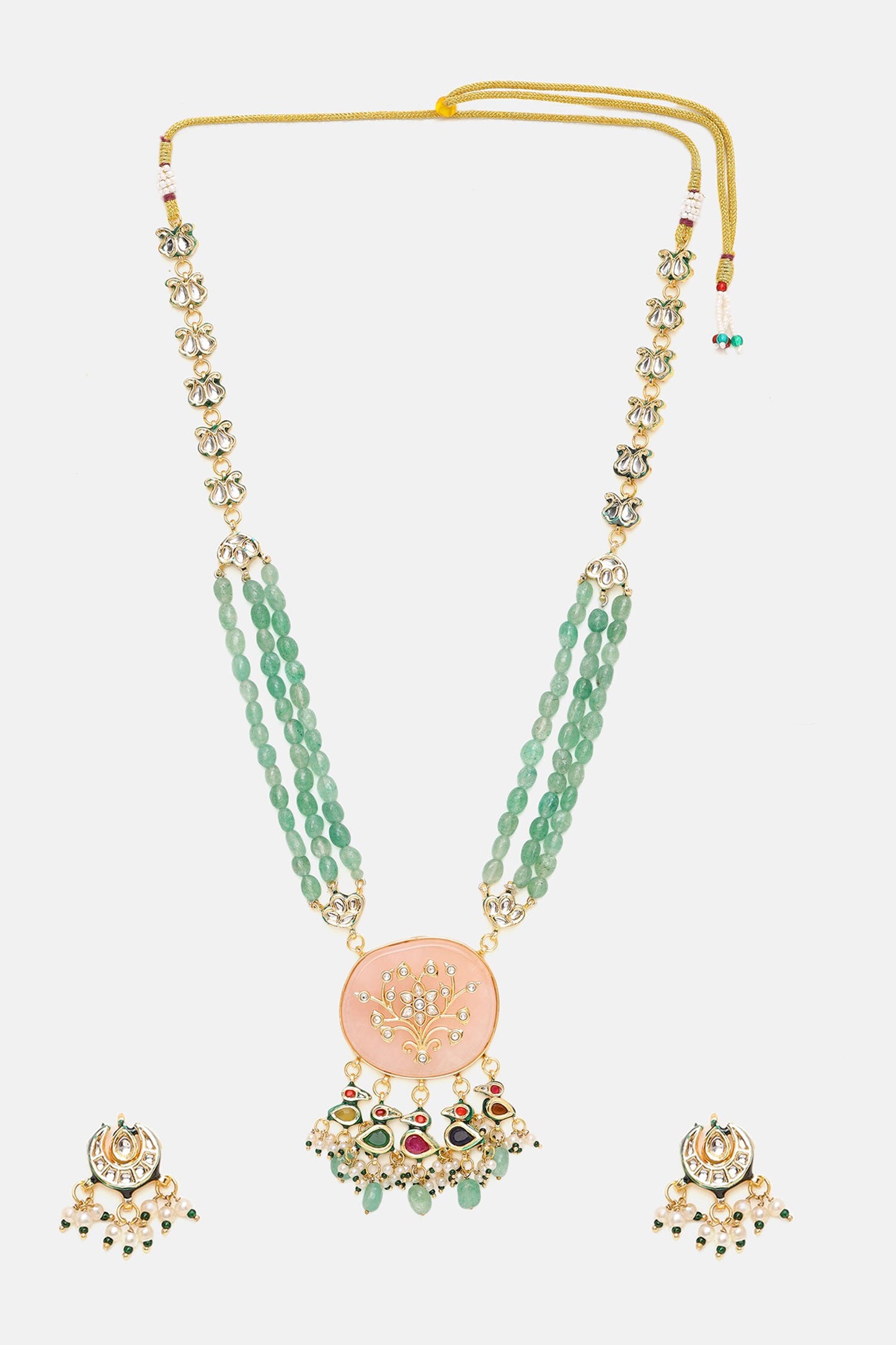 Kundan & Multistone Beaded Necklace Set 