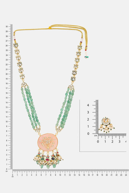 Kundan & Multistone Beaded Necklace Set 