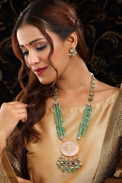 Kundan & Multistone Beaded Necklace Set 