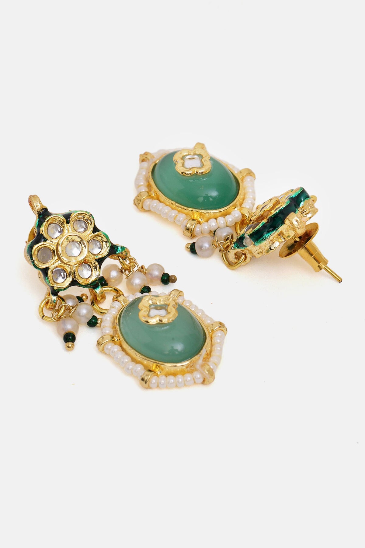 Kundan Stone Embellished Necklace & Earring Set 