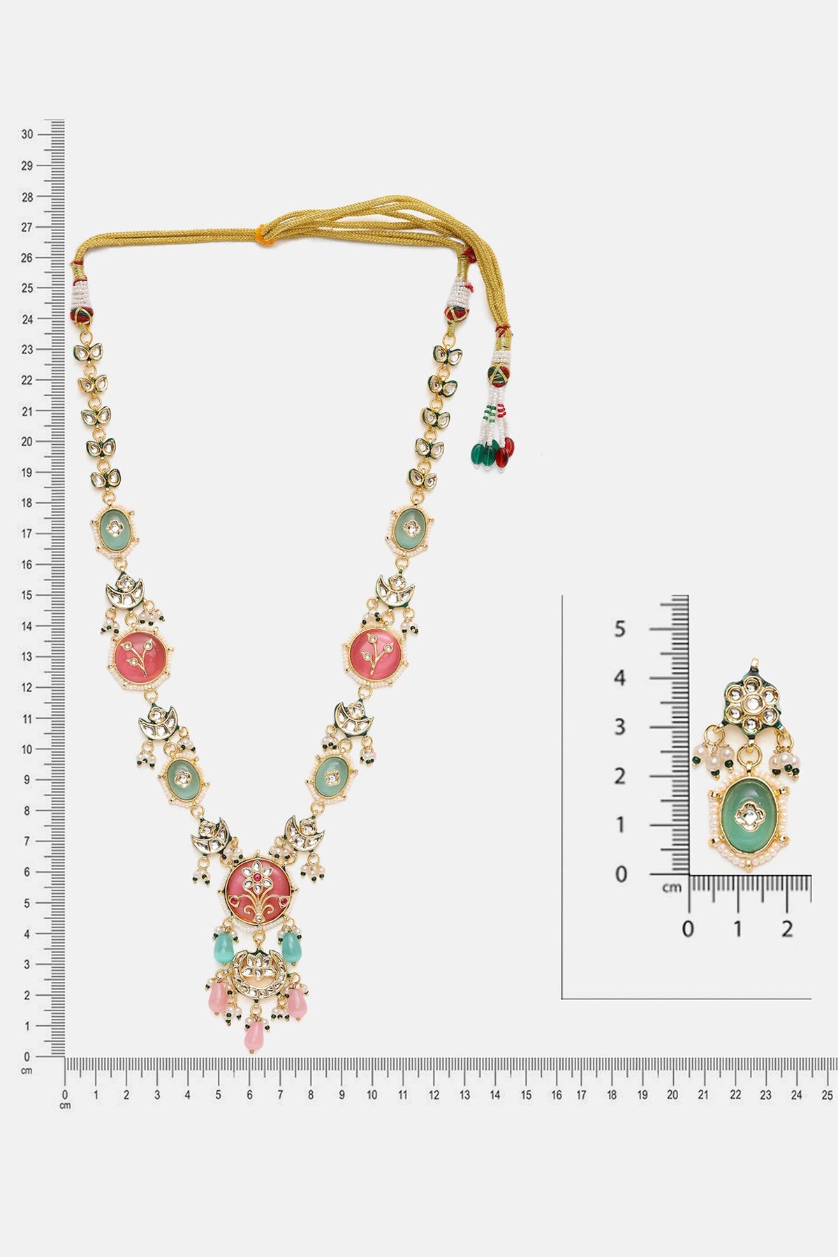 Kundan Stone Embellished Necklace & Earring Set 