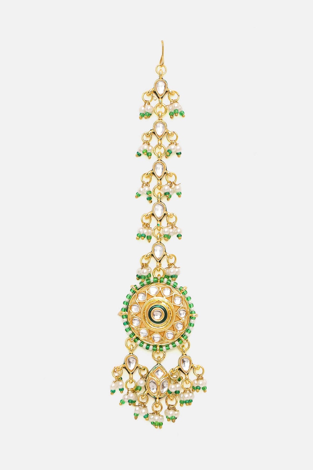 Kundan Embellished Necklace Set With Tikka 