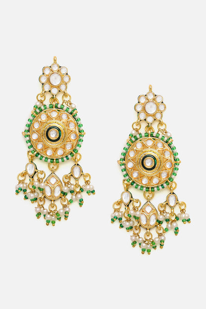 Kundan Embellished Necklace Set With Tikka 