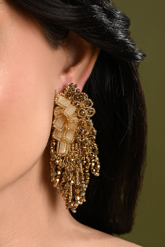 Thaleia Beaded Dangling Stud Earrings 