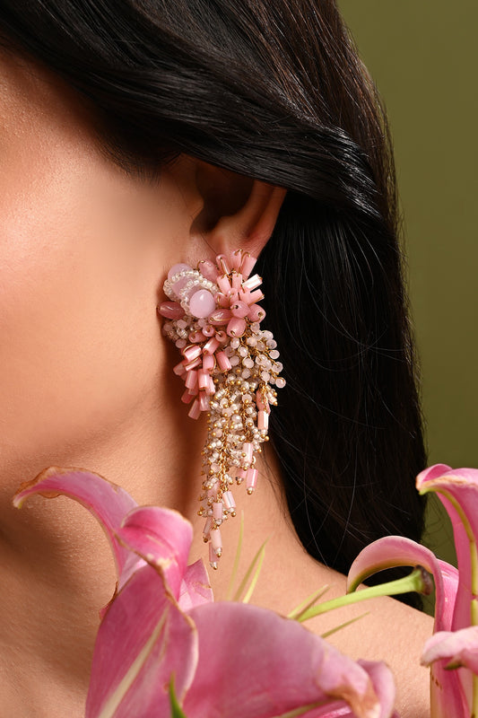Floree Beaded Cluster Drop Earrings 