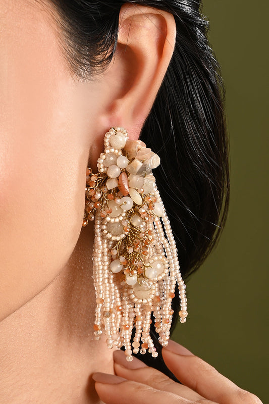 Blossique Beaded & Stone Embellished Earrings 