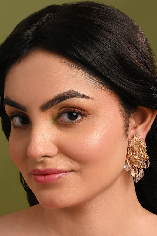 Camelia Beaded Cluster Drop Earrings 