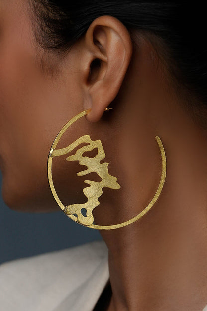 Beltza Oak Root Carved Hoops 
