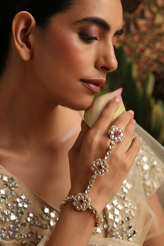 Kundan Embellished Hathphool 