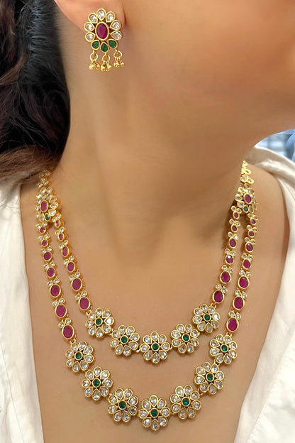 Layered Studded Necklace Set 