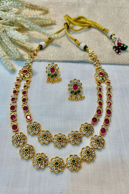 Layered Studded Necklace Set 