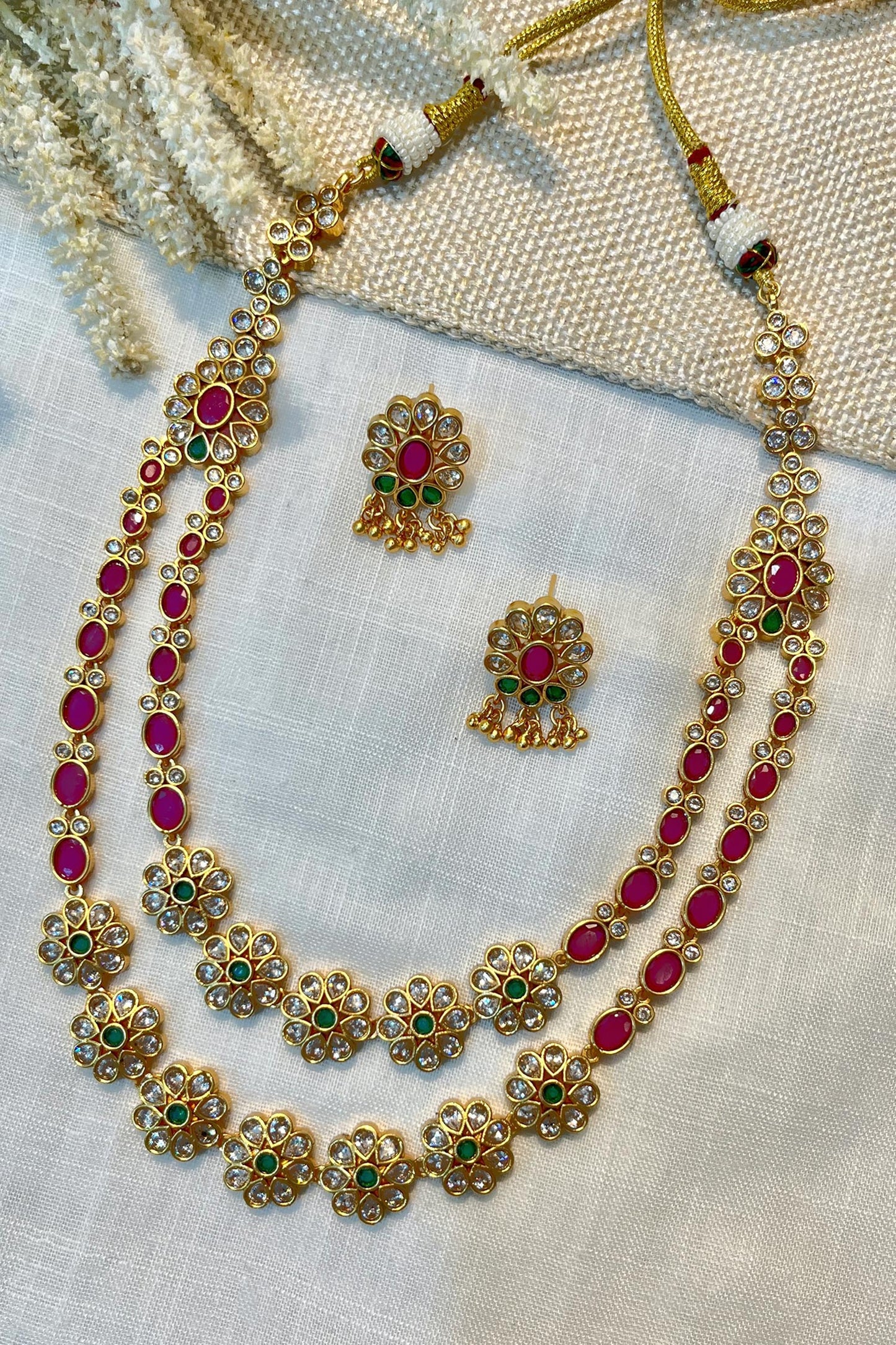 Layered Studded Necklace Set 