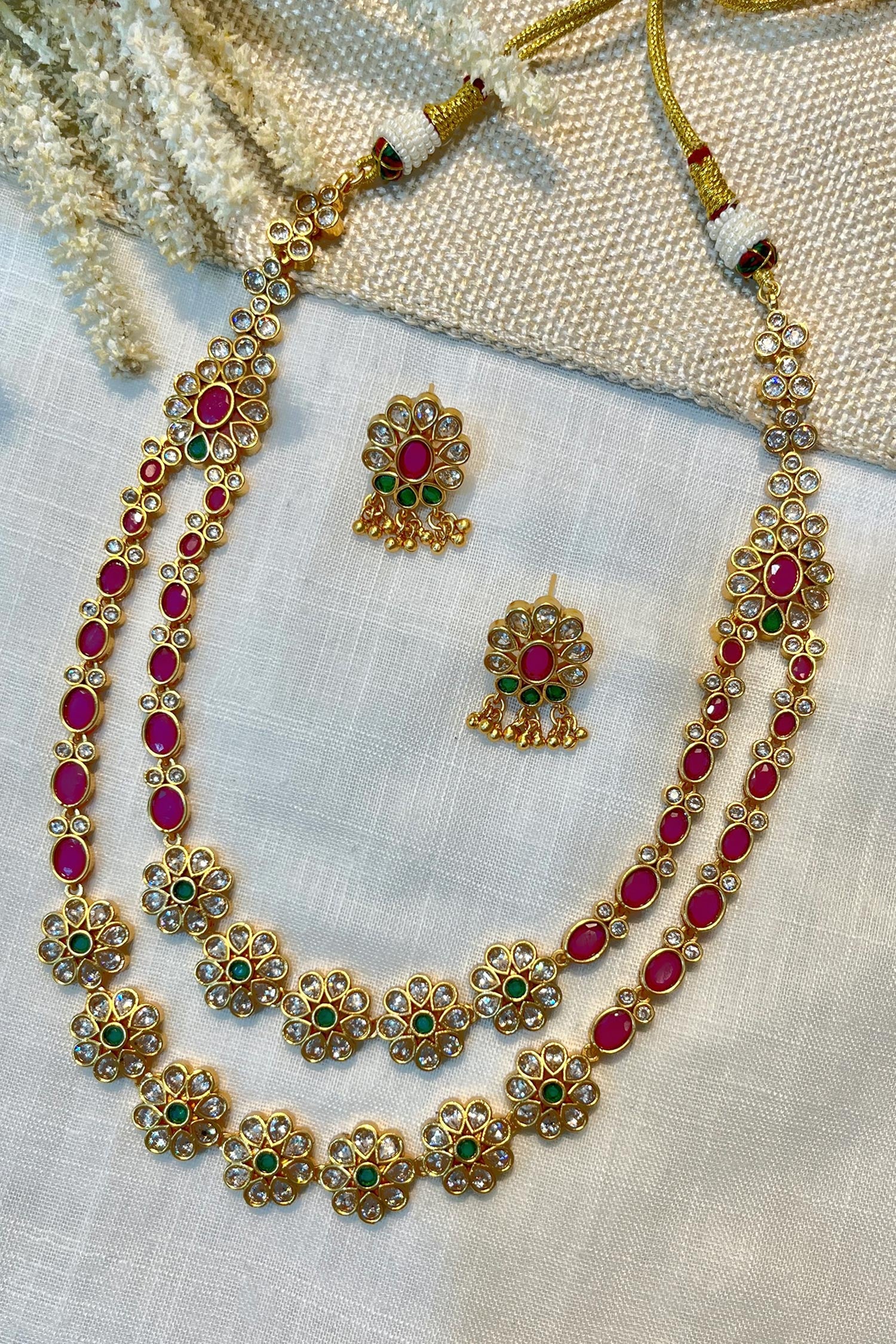 Layered Studded Necklace Set 