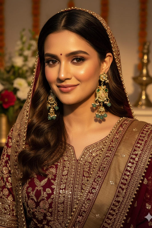 Pastel Kundan Embellished Earrings 