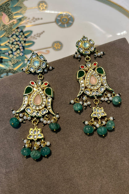 Pastel Kundan Embellished Earrings 