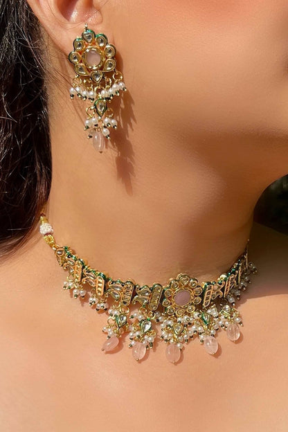 Kundan Embellished Necklace Set 