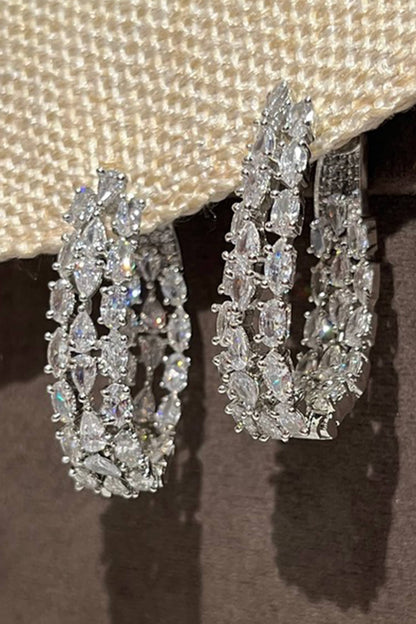 Petite Loop Zirconia Embellished Hoops 
