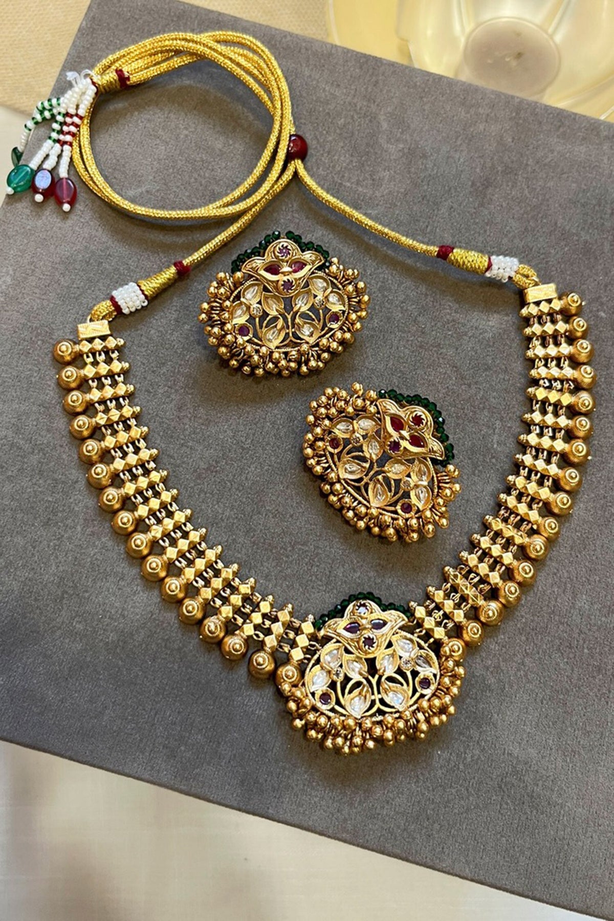 Temple Heritage Motif Necklace Set 