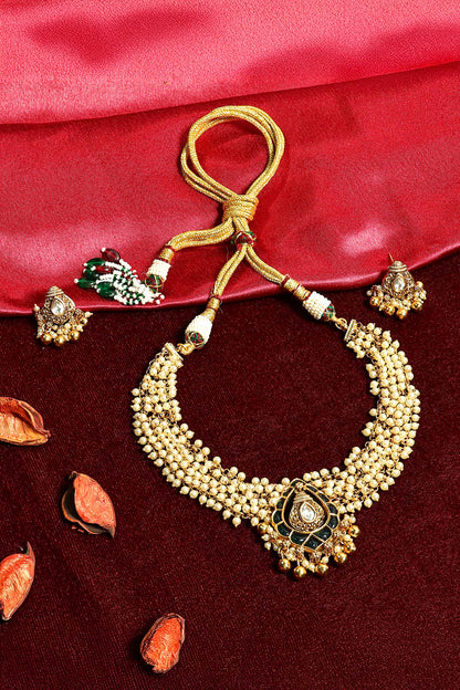 Pearl Temple Necklace Set 