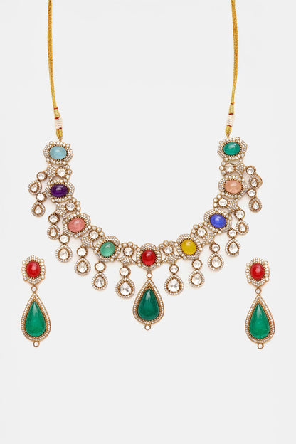 Kundan & Stone Embellished Necklace Set 