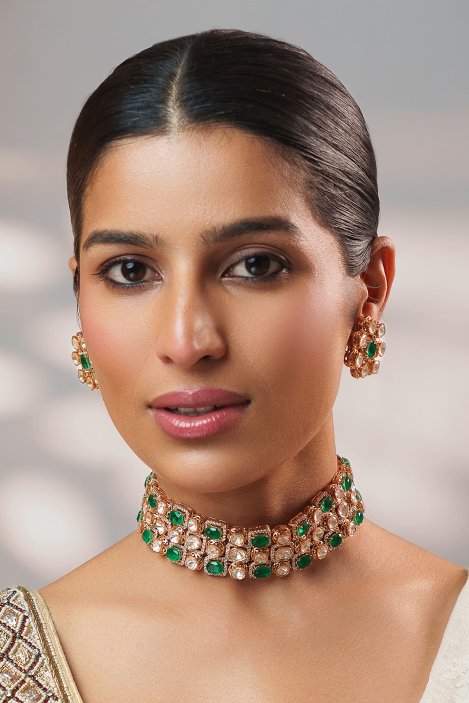 Two Tone Kundan Choker Set 