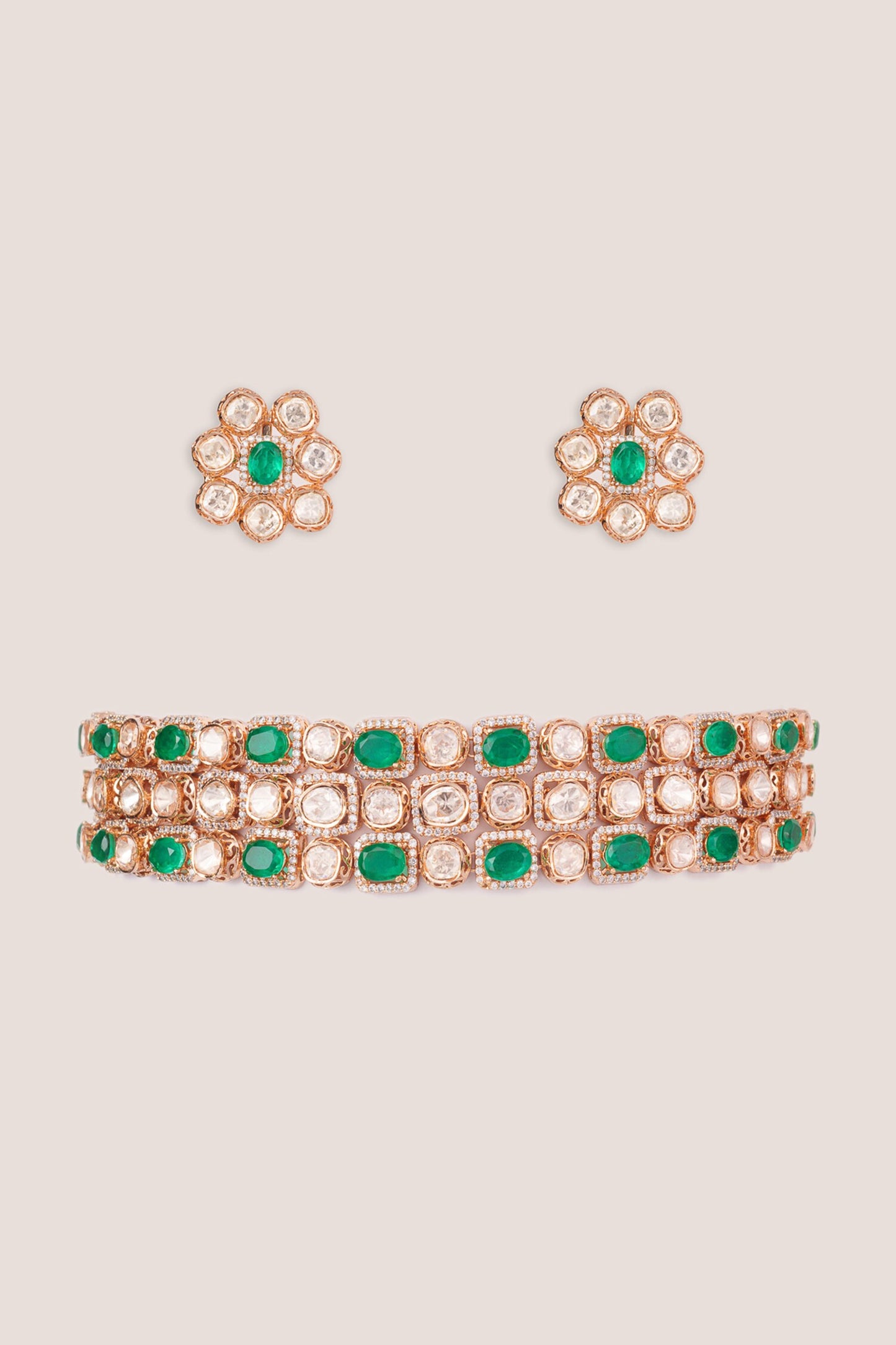 Two Tone Kundan Choker Set 