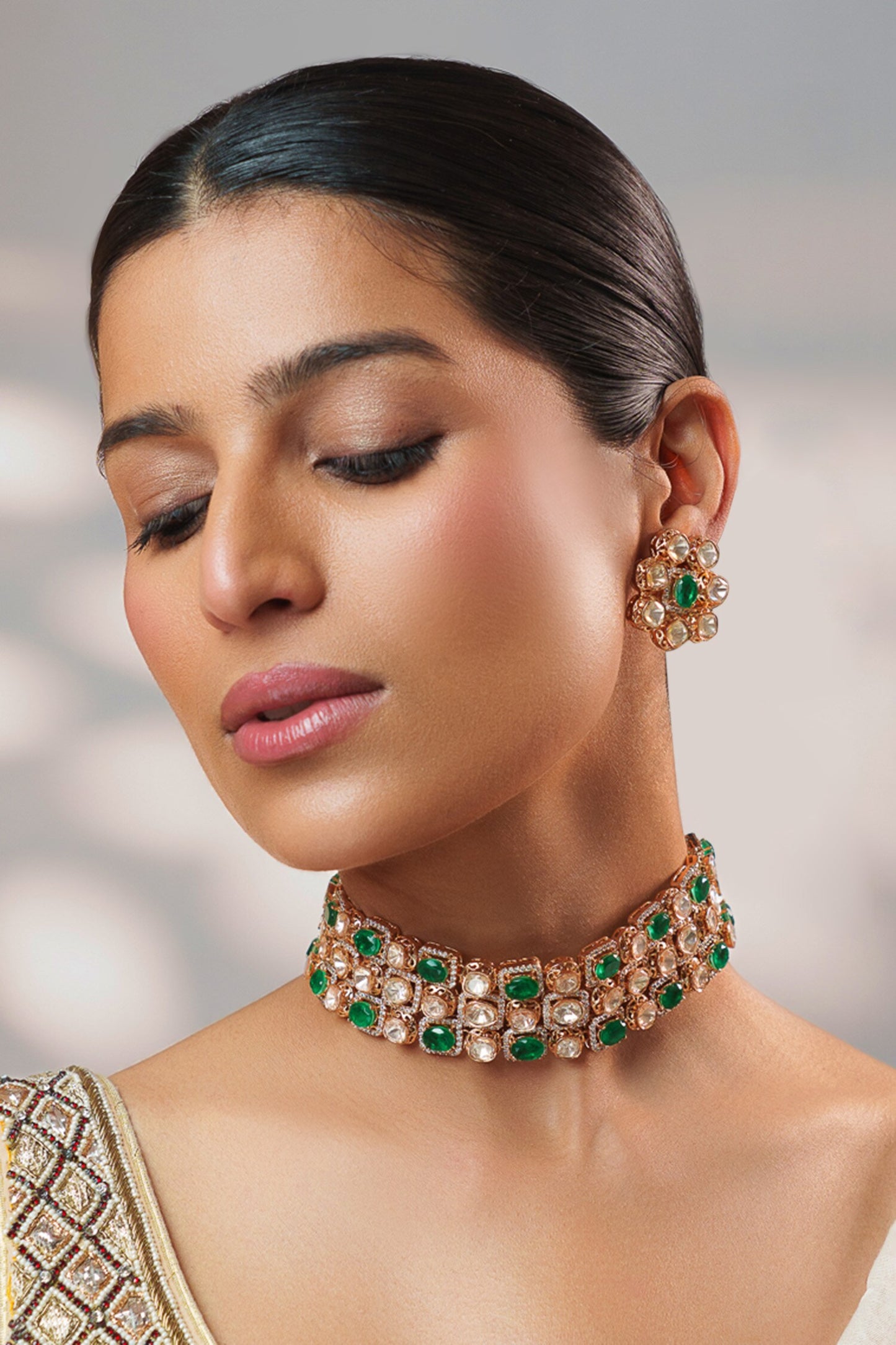 Two Tone Kundan Choker Set 