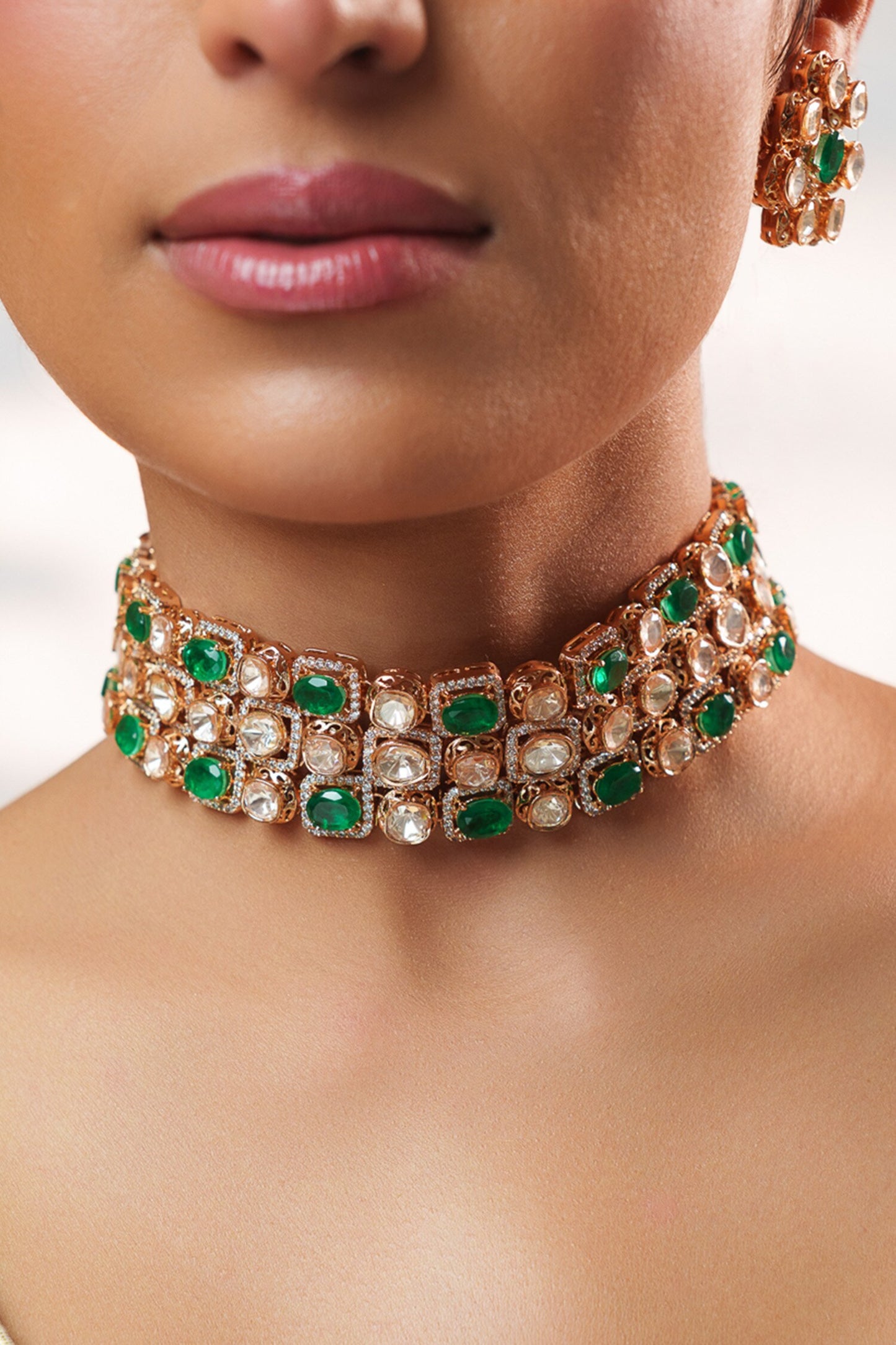 Two Tone Kundan Choker Set 