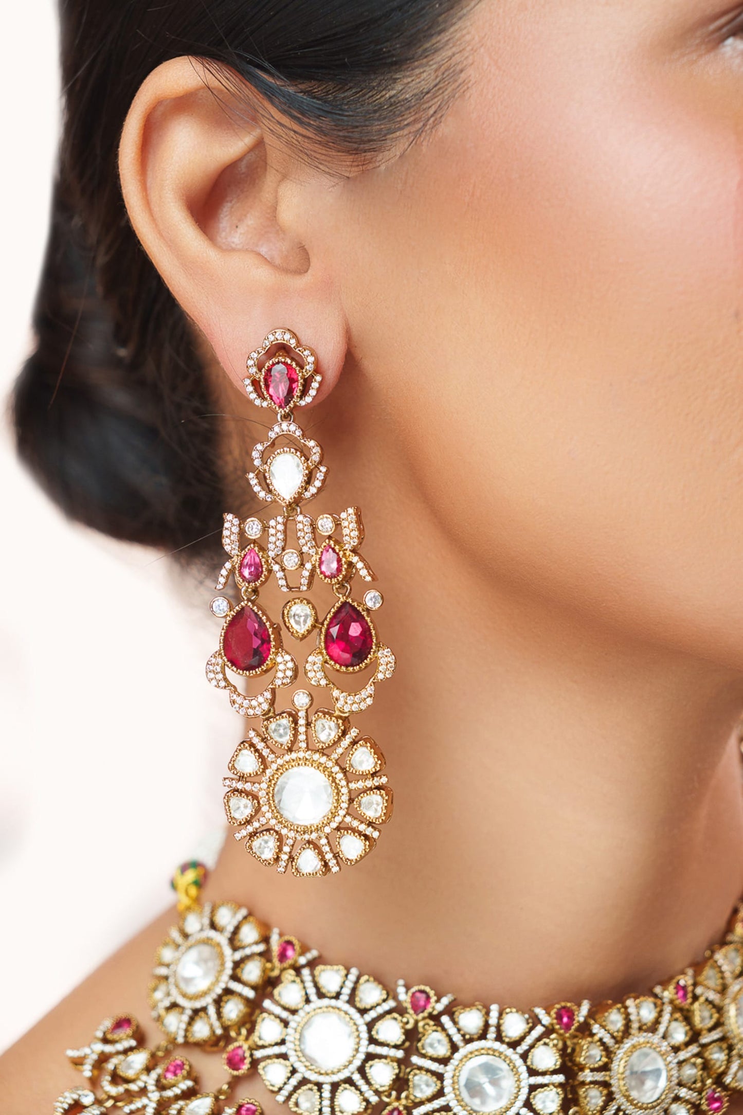 Polki Embellished Necklace Set 