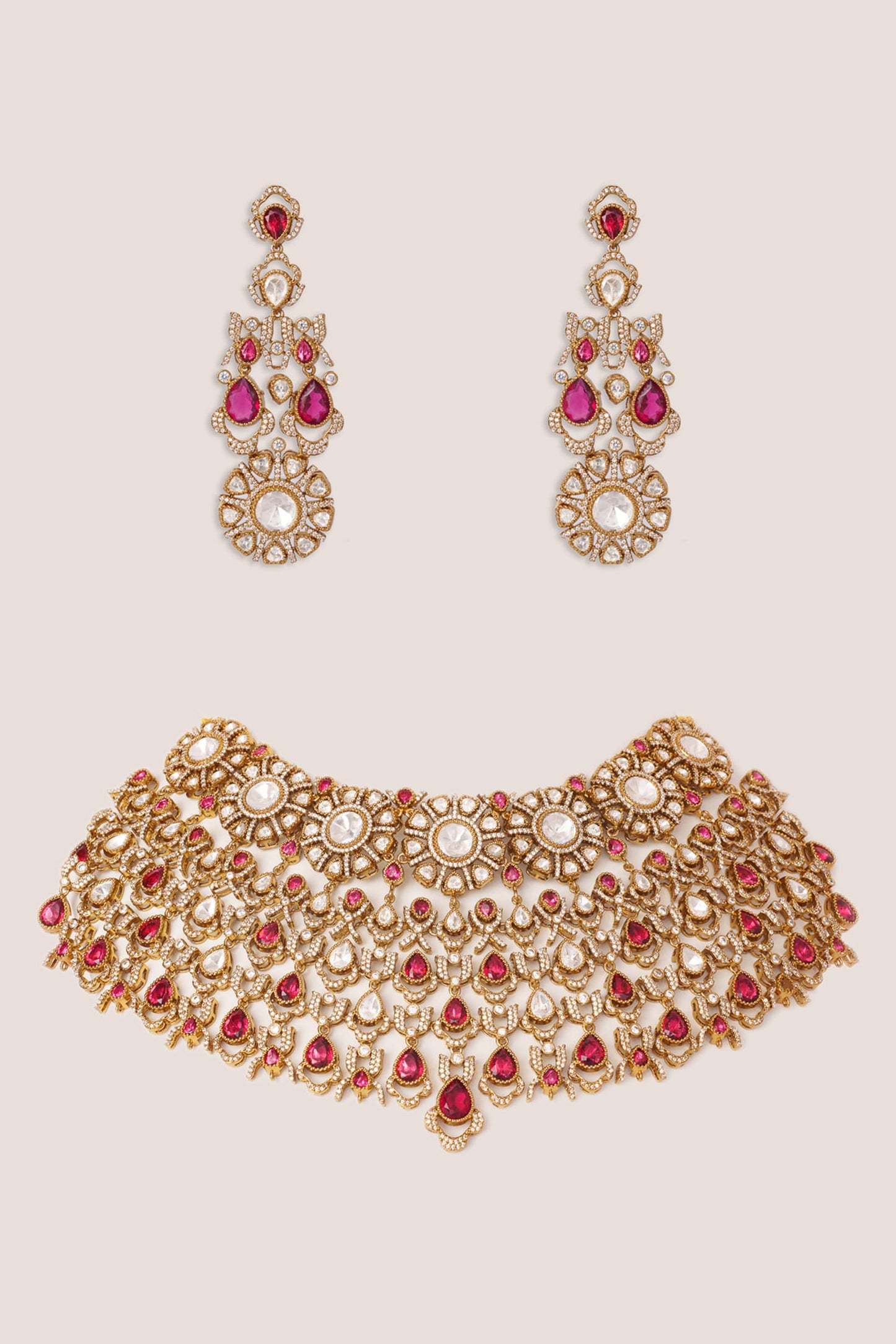 Polki Embellished Necklace Set 